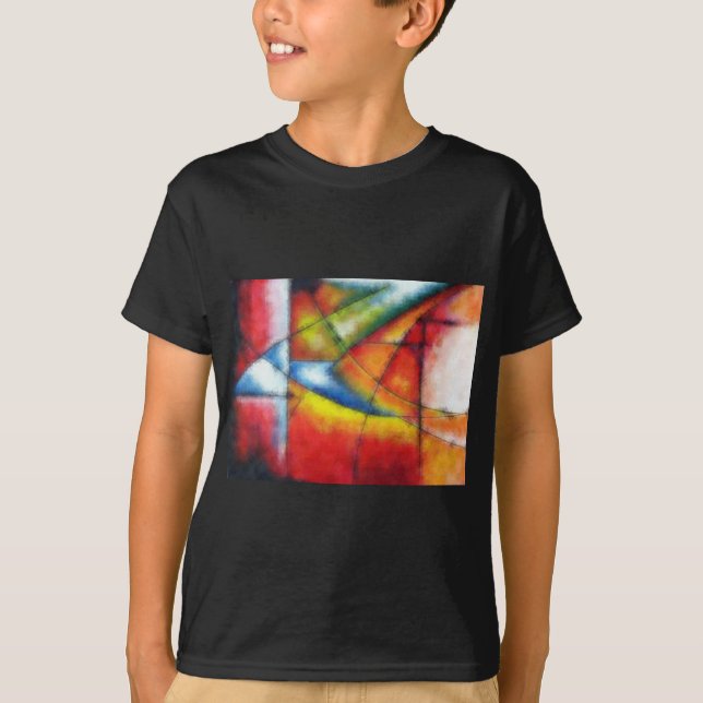 abstract painting red yellow green blue T-Shirt (Front)