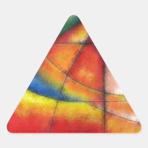 abstract painting red yellow green blue triangle sticker