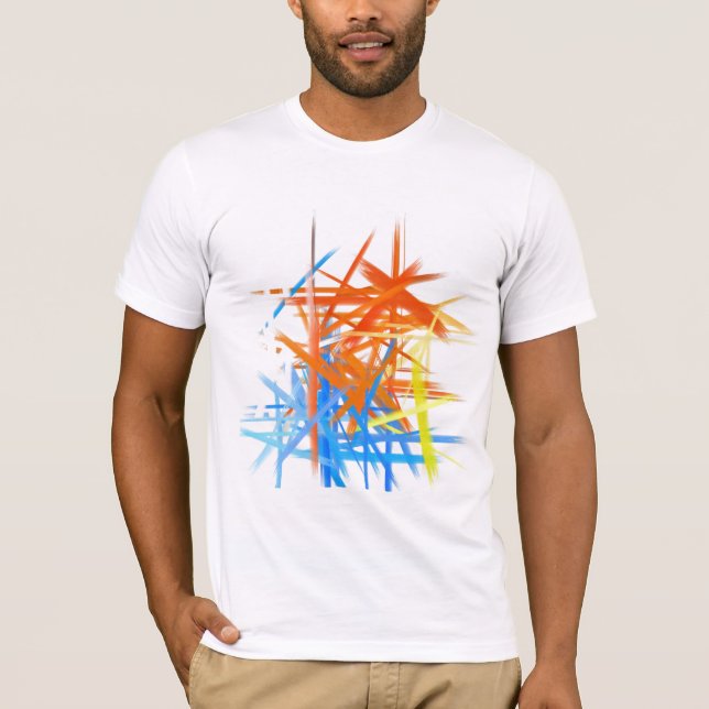 Abstract Painting | Retro Orange Yellow Blue T-Shirt (Front)