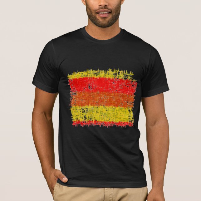 Abstract Painting | Retro Red and Yellow T-Shirt (Front)