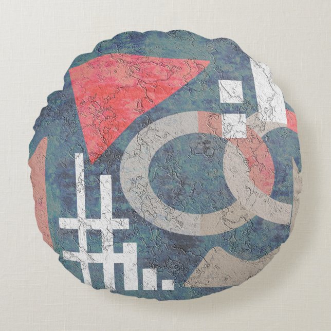 Abstract painting round cushion (Front)