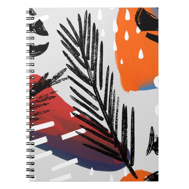Abstract painting seamless pattern with ink elemen notebook (Front)