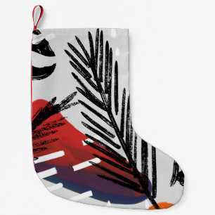 Abstract painting seamless pattern with ink elemen small christmas stocking