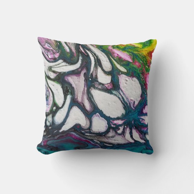 Abstract painting signed Kook Art Throw Pillow (Front)