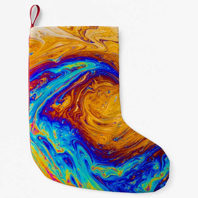 Abstract painting small christmas stocking (Front)