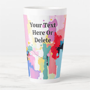 Abstract Painting Spatters/Drips, Your Message Latte Mug