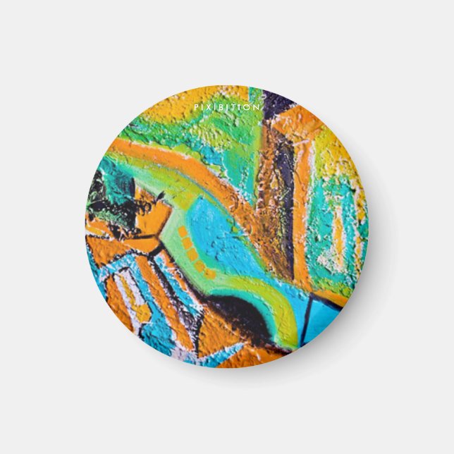 Abstract Painting (Texture) Round Magnet (Front)