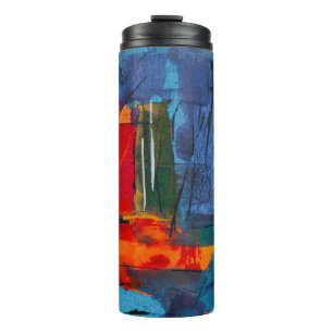 Abstract painting thermal tumbler