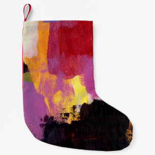 Abstract painting. Trendy art style. Bright colour Small Christmas Stocking