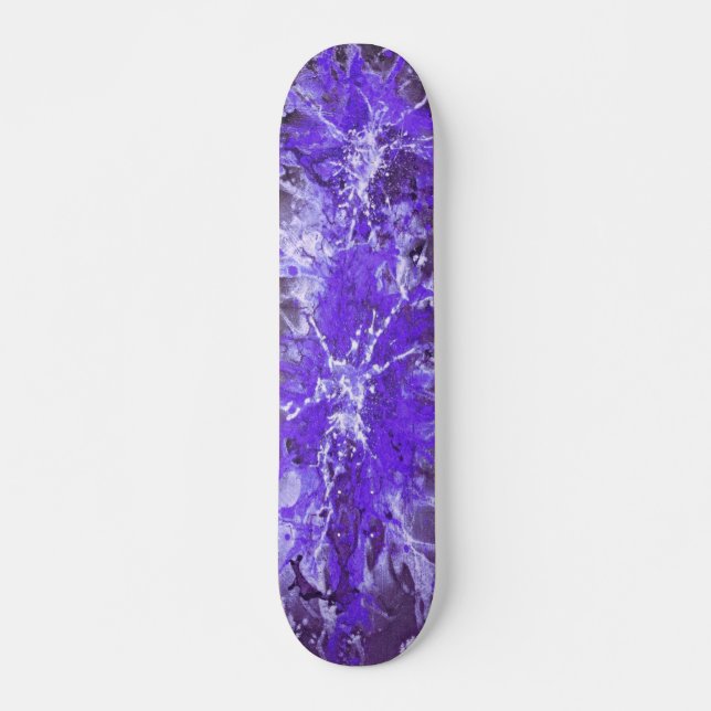 Abstract painting | violet splattergrunge skateboard (Front)