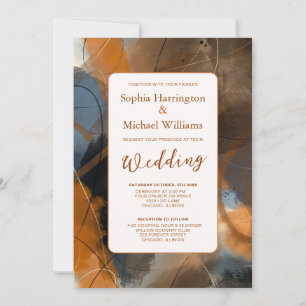 Abstract Painting Wedding Invitation QR Code 