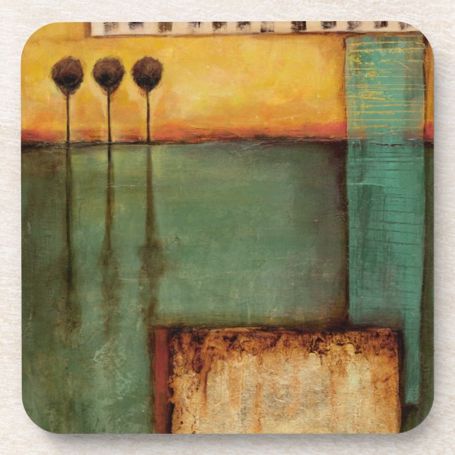Abstract Painting with Piano Keys Coaster (Front)