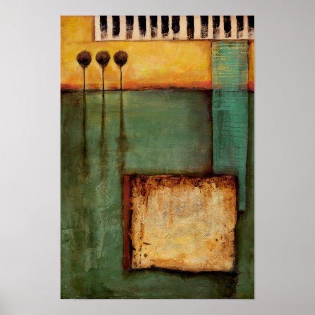 Abstract Painting with Piano Keys Poster (Front)