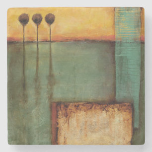 Abstract Painting with Piano Keys Stone Coaster