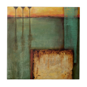 Abstract Painting with Piano Keys Tile