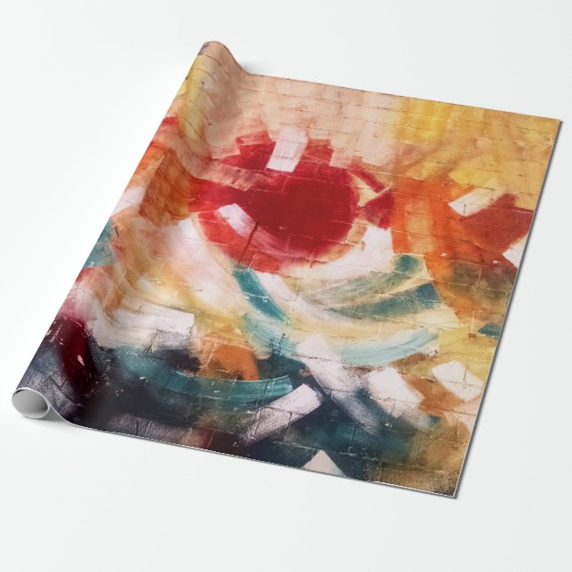 Abstract painting wrapping paper (Unrolled)
