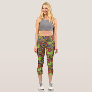 Abstract paisley capri leggings