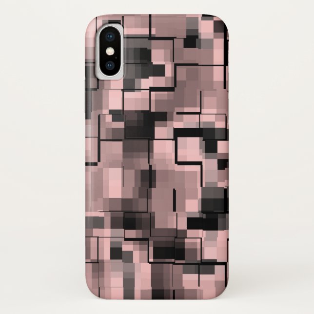 Abstract Pale Pink Black White Grey Case-Mate iPhone Case (Back)