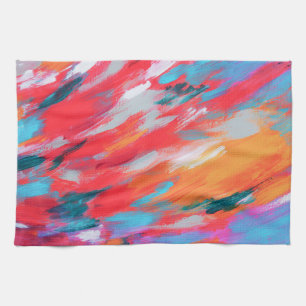 Abstract Palette Acrylic Artwork Kitchen Towel