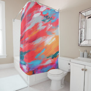 Abstract Palette Acrylic Artwork Shower Curtain
