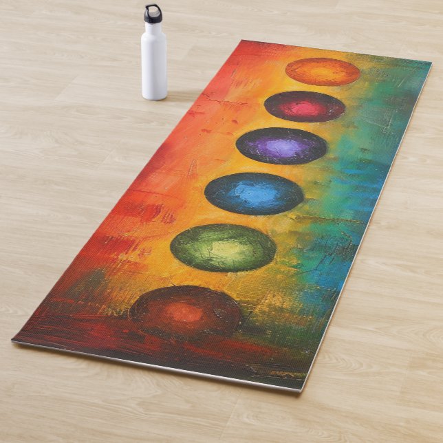 Abstract Palette Knife Chakra Energy Yoga Mat (In Situ)