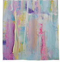 Abstract Palette Knife Painting Shower Curtain 4