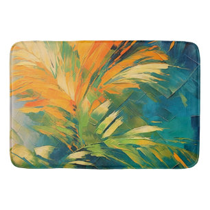 Abstract Palm Burst – Tropical Energy in Motion Bath Mat