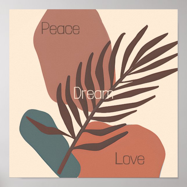 Abstract palm leaf minimalist art custom  poster (Front)