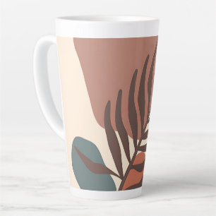Abstract palm leaf minimalist art latte mug