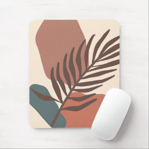 Abstract palm leaf minimalist art mouse pad