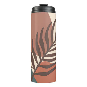 Abstract palm leaf minimalist art thermal tumbler