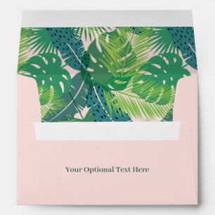 Abstract Palm Leaf Pattern custom text Envelope