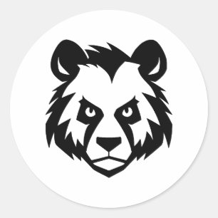 Abstract Panda: A Minimalist Approach Classic Round Sticker