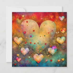 Abstract Paper Mache Hearts 