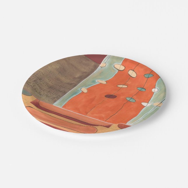 Abstract Parade of Eggs by Erica J Vess Paper Plate (Angled)