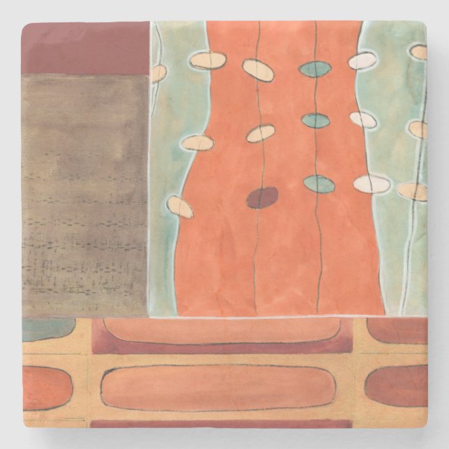 Abstract Parade of Eggs by Erica J Vess Stone Coaster (Front)