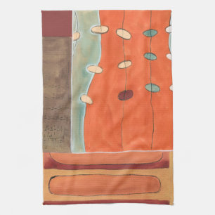 Abstract Parade of Eggs by Erica J Vess Tea Towel