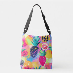 Abstract Paradise Tropical Fruit Fiesta Crossbody Bag