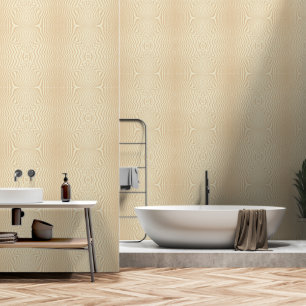 Abstract Parchment Beige Striped Pattern Wallpaper