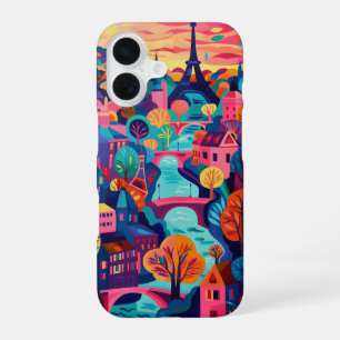 Abstract Paris iPhone 16 Case