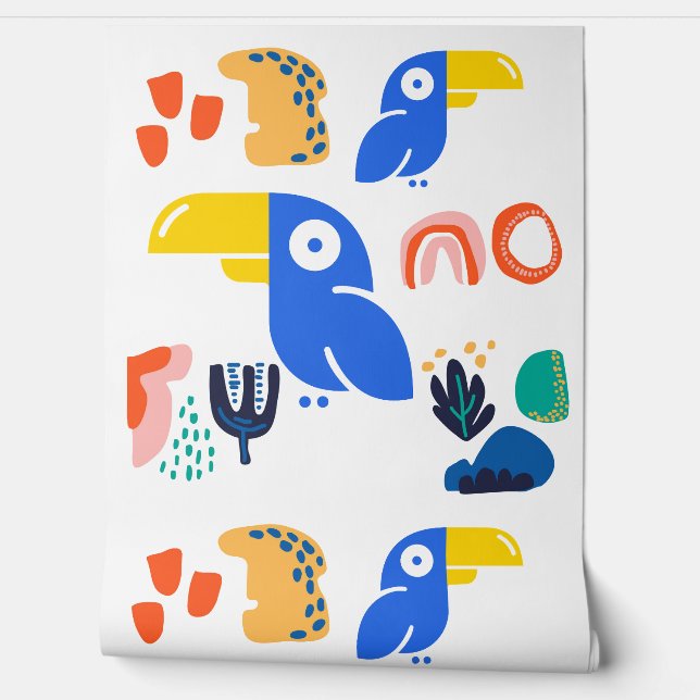 Abstract Parrot Pattern Wallpaper (Unrolling)