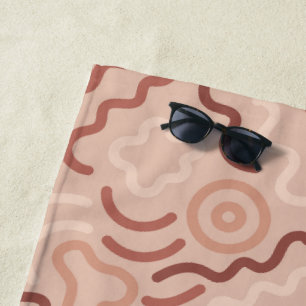Abstract Party Doodle Pattern Beach Towel