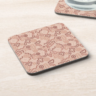 Abstract Party Doodle Pattern Coaster