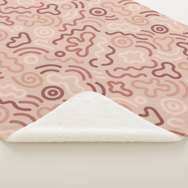 Abstract Party Doodle Pattern Sherpa Blanket (3/4)