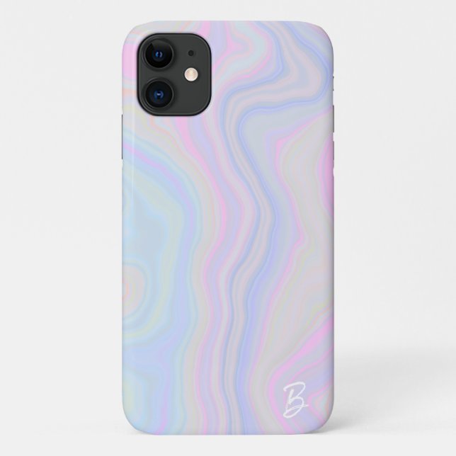 Abstract Pastel Agate Personalised Phone Case (Back)