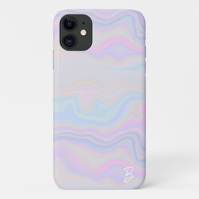 Abstract Pastel Agate Personalised Phone Case (Back)