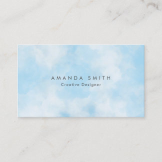Abstract Pastel Blue Sky Clouds Personalise Business Card