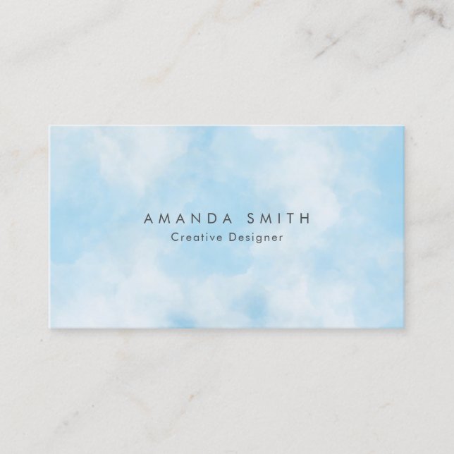Abstract Pastel Blue Sky Clouds Personalise Business Card (Front)