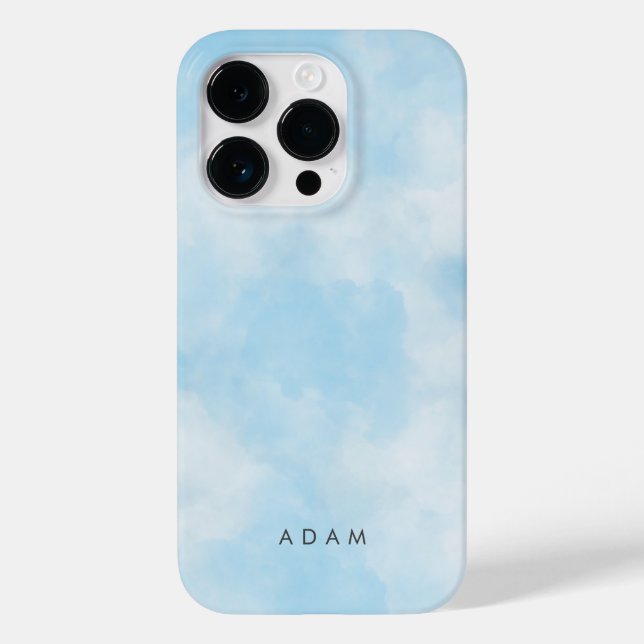 Abstract Pastel Blue Sky Clouds Personalise Case-Mate iPhone Case (Back)