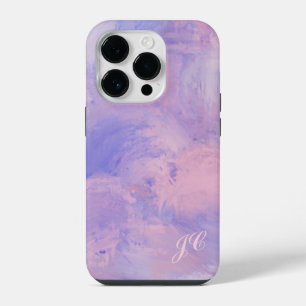 Abstract Pastel Blush Pink and Blue iPhone 14 Pro Case